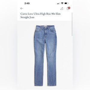 Abercrombie Curve Love Ultra High Rise Slim Straight Jean